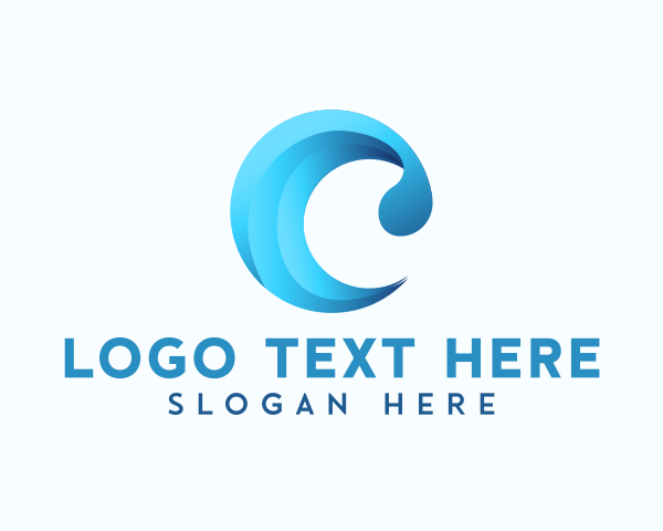 Surf Wave Letter C